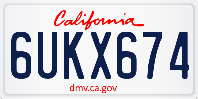 CA license plate 6UKX674