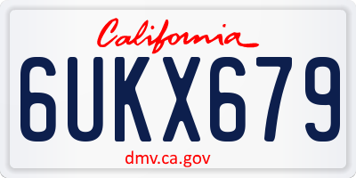 CA license plate 6UKX679
