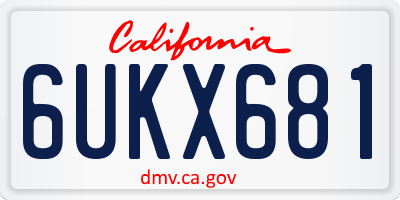 CA license plate 6UKX681
