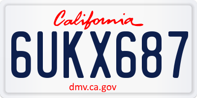 CA license plate 6UKX687