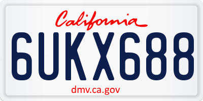 CA license plate 6UKX688