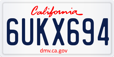 CA license plate 6UKX694
