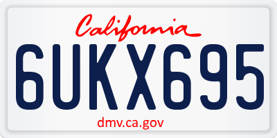 CA license plate 6UKX695