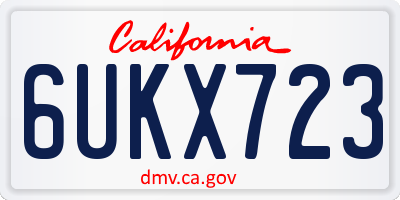 CA license plate 6UKX723