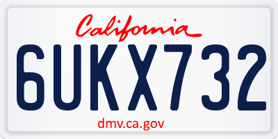 CA license plate 6UKX732