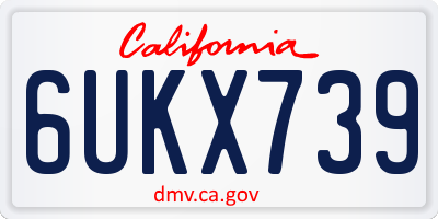 CA license plate 6UKX739