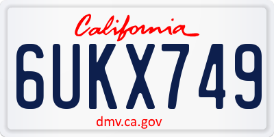CA license plate 6UKX749