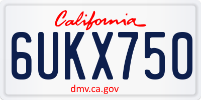 CA license plate 6UKX750