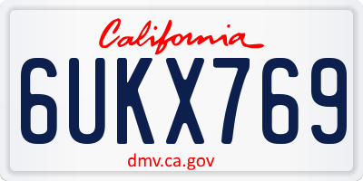 CA license plate 6UKX769