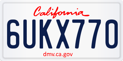 CA license plate 6UKX770