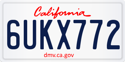 CA license plate 6UKX772