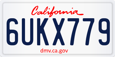 CA license plate 6UKX779