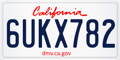 CA license plate 6UKX782