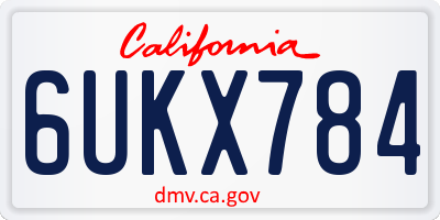 CA license plate 6UKX784