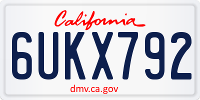CA license plate 6UKX792