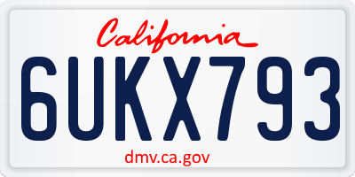 CA license plate 6UKX793