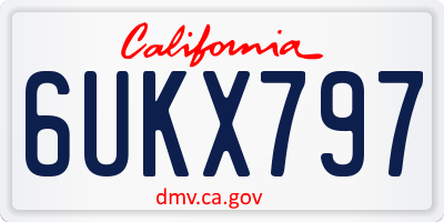 CA license plate 6UKX797