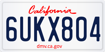 CA license plate 6UKX804