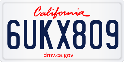 CA license plate 6UKX809