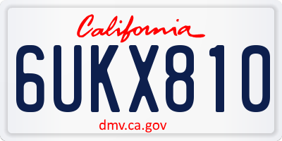 CA license plate 6UKX810