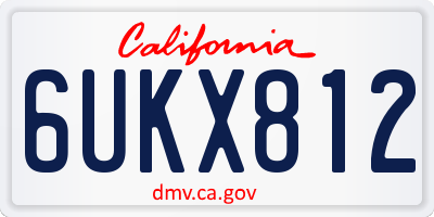 CA license plate 6UKX812