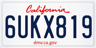 CA license plate 6UKX819