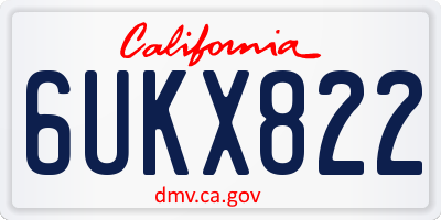 CA license plate 6UKX822