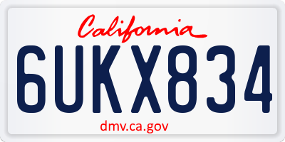 CA license plate 6UKX834
