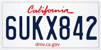 CA license plate 6UKX842