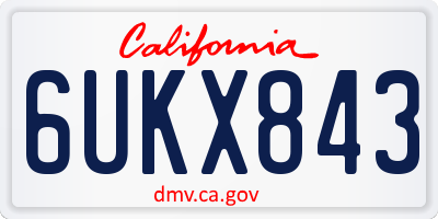 CA license plate 6UKX843