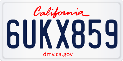 CA license plate 6UKX859