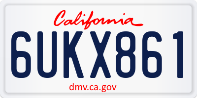 CA license plate 6UKX861