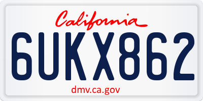 CA license plate 6UKX862