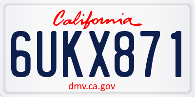 CA license plate 6UKX871