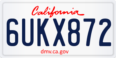 CA license plate 6UKX872