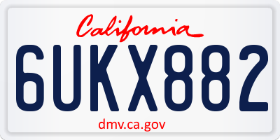 CA license plate 6UKX882