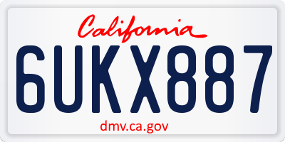 CA license plate 6UKX887