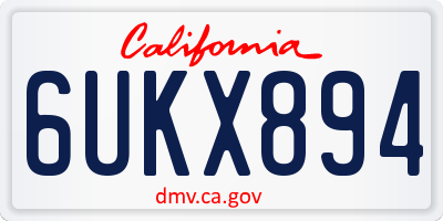 CA license plate 6UKX894
