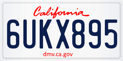CA license plate 6UKX895