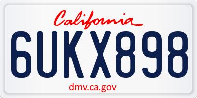 CA license plate 6UKX898