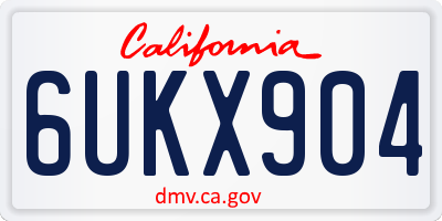 CA license plate 6UKX904