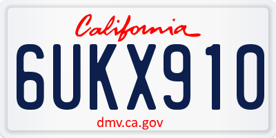 CA license plate 6UKX910