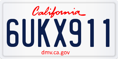 CA license plate 6UKX911