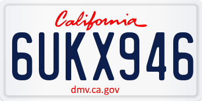 CA license plate 6UKX946