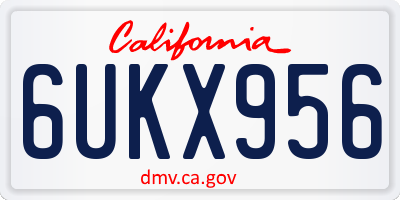CA license plate 6UKX956