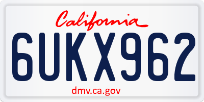CA license plate 6UKX962