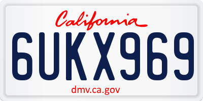 CA license plate 6UKX969