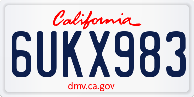 CA license plate 6UKX983