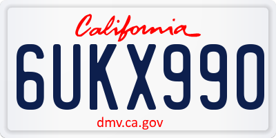 CA license plate 6UKX990