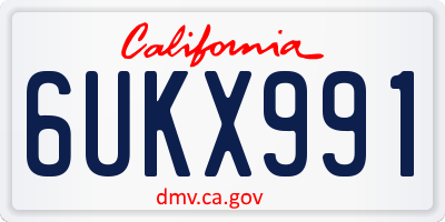 CA license plate 6UKX991